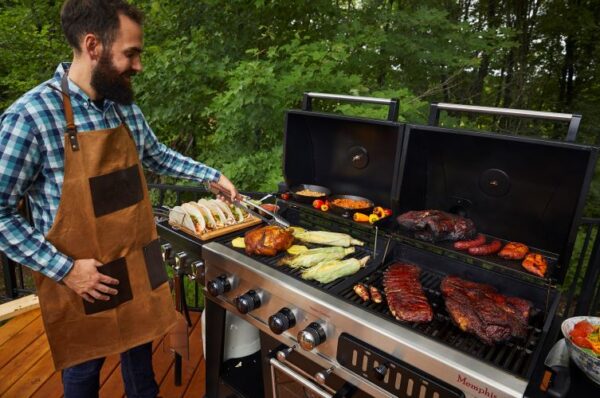 BARBECUE PIT BOSS MEMPHIS ULTIMATE COMBINÉ GAZ ET CHARBON DE BOIS AVEC FUMOIR – Image 6
