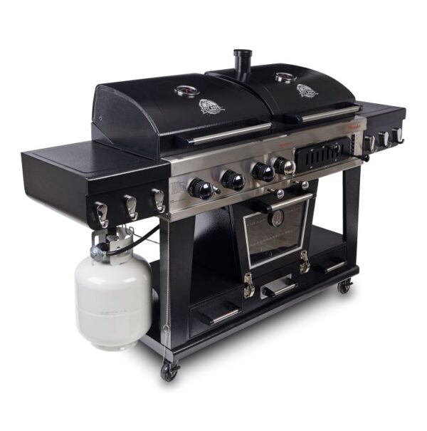 BARBECUE PIT BOSS MEMPHIS ULTIMATE COMBINÉ GAZ ET CHARBON DE BOIS AVEC FUMOIR – Image 4