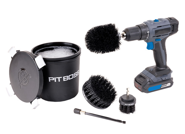Kit de nettoyage 3 brosses barbecue pour visseuse sans fils - Pit Boss